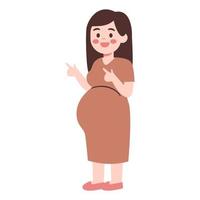 zwanger vrouw met richten vinger vector