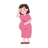 zwanger vrouw voelen ziek vector