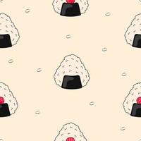 naadloos patroon sushi onigiri achtergrond Aziatisch voedsel vector