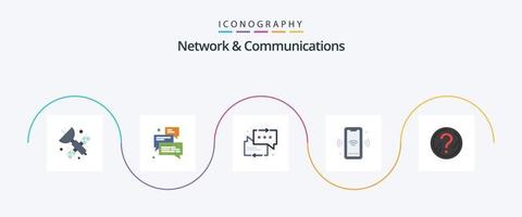 netwerk en communicatie vlak 5 icoon pak inclusief slim. Wifi. pijl. signaal. pijl vector