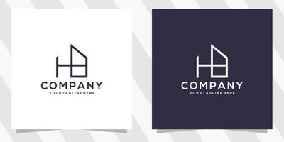 brief hb met huis logo ontwerp vector