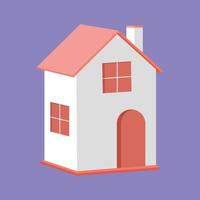 illustratie van gemakkelijk huis geïsoleerd Aan Purper achtergrond vector