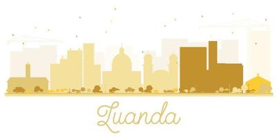 luanda stad horizon gouden silhouet. vector