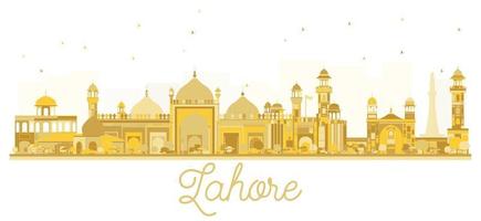 lahore Pakistan stad horizon gouden silhouet. vector