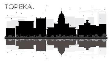 topeka Kansas Verenigde Staten van Amerika stad horizon zwart en wit silhouet. vector