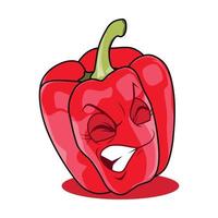 rood paprika tekenfilm karakter. vector illustratie geïsoleerd Aan wit achtergrond