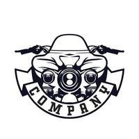 retro monochroom motorfiets logo grafiek. t-shirt vector illustratie.