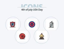 Verenigde Staten van Amerika lijn gevulde icoon pak 5 icoon ontwerp. vakantie. Ierland. Verenigde Staten van Amerika. groente. stad vector