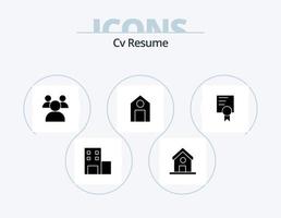 CV hervat glyph icoon pak 5 icoon ontwerp. . onderwijs . certificaat . wetenschap vector