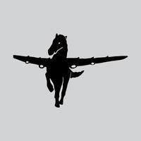 een minimaal paard vliegtuig logo. een uitstekend logo geschikt voor ieder bedrijf. vector