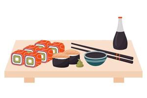 sushi reeks en eetstokjes vector