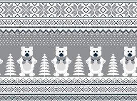 nieuw jaar Kerstmis patroon pixel in bears vector illustratie