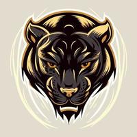 zwart panter jaguar gezicht logo mascotte icoon wild dier karakter vector logo