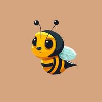 vliegend honing bij hommel karakter logo mascotte vlak vector