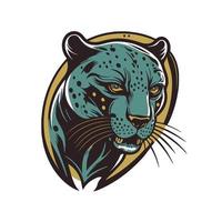 zwart panter jaguar gezicht logo mascotte icoon wild dier karakter vector logo