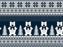 nieuw jaar Kerstmis patroon pixel in bears vector illustratie