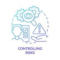 controlerend risico's blauw helling concept icoon vector