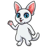 schattig devon rex kat tekenfilm golvend hand- vector