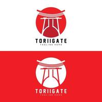 torii poort logo, Japans geschiedenis poort icoon vector, Chinese illustratie, houten ontwerp bedrijf merk sjabloon vector