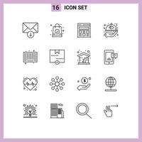 voorraad vector icoon pak van 16 lijn tekens en symbolen voor goedkeuren zoeken webpagina Product bruiloft bewerkbare vector ontwerp elementen