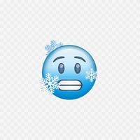verkoudheid het weer. bevroren blauw emoji. geïsoleerd. vector