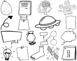 set item en symbool hand getrokken doodle vector