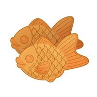 taiyaki. traditioneel Japans snoepgoed in vis vorm geven aan. Aziatisch voedsel. kleurrijk vector illustratie geïsoleerd Aan wit achtergrond.