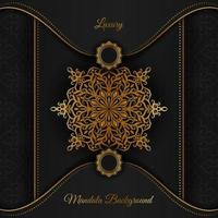 zwart luxe achtergrond met mandala ornament vector