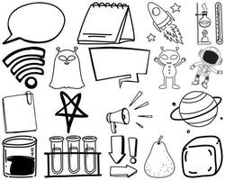 set item en symbool hand getrokken doodle vector