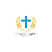 kerk logo sjabloon vector icoon illustratie