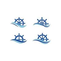 schip stuurinrichting logo vector icoon illustratie sjabloon