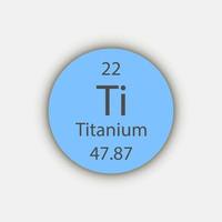 titanium symbool. scheikundig element van het periodiek systeem. vectorillustratie. vector