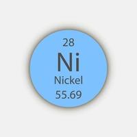 nikkel symbool. scheikundig element van het periodiek systeem. vectorillustratie. vector