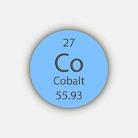 kobalt symbool. scheikundig element van het periodiek systeem. vectorillustratie. vector