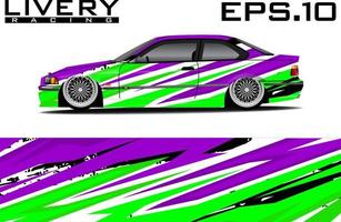 vector ontwerp van rally racing auto wrap, busje, pick omhoog voor voertuig vinyl sticker en automotive sticker kleurstelling