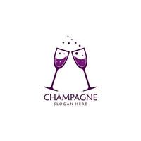 Champagne logo vector icoon illustratie
