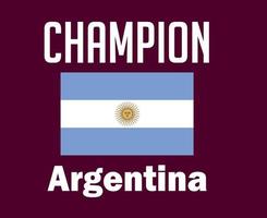 Argentinië vlag embleem kampioen met namen laatste Amerikaans voetbal symbool ontwerp Latijns Amerika vector Latijns Amerikaans landen Amerikaans voetbal teams illustratie