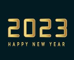 2023 gelukkig nieuw jaar abstract vakantie vector illustratie ontwerp goud met groen achtergrond