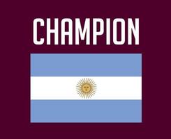 Argentinië vlag embleem kampioen laatste Amerikaans voetbal symbool ontwerp Latijns Amerika vector Latijns Amerikaans landen Amerikaans voetbal teams illustratie