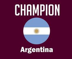 Argentinië vlag kampioen met namen laatste Amerikaans voetbal symbool ontwerp Latijns Amerika vector Latijns Amerikaans landen Amerikaans voetbal teams illustratie