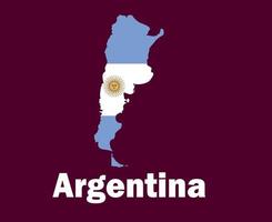 Argentinië kaart vlag met namen symbool ontwerp Latijns Amerika Amerikaans voetbal laatste vector Latijns Amerikaans landen Amerikaans voetbal teams illustratie