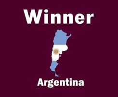Argentinië kaart vlag winnaar met namen laatste Amerikaans voetbal symbool ontwerp Latijns Amerika vector Latijns Amerikaans landen Amerikaans voetbal teams illustratie