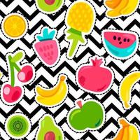 geschilderde bessen zomer fruit mix naadloze patroon vector