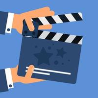 platte film Filmklapper vector