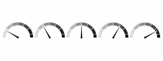 snelheidsmeter icoon reeks geïsoleerd Aan wit achtergrond vector