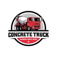 betonmixer vrachtwagen, bouw voertuig illustratie logo vector