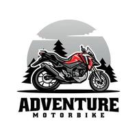 toeren en avontuur motorfiets logo vector
