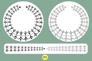krans silhouet set, krans vector lijn kunst illustratie