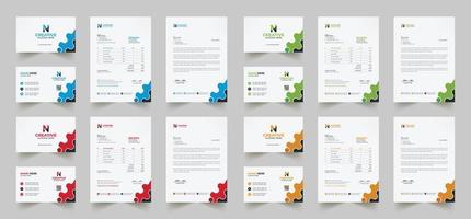 zakelijke branding identiteit ontwerp omvat bedrijf kaart, facturen, briefhoofd ontwerpen, en modern schrijfbehoeften pakketten met abstract Sjablonen vector