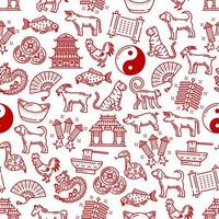Chinese symbolen naadloos vector patroon